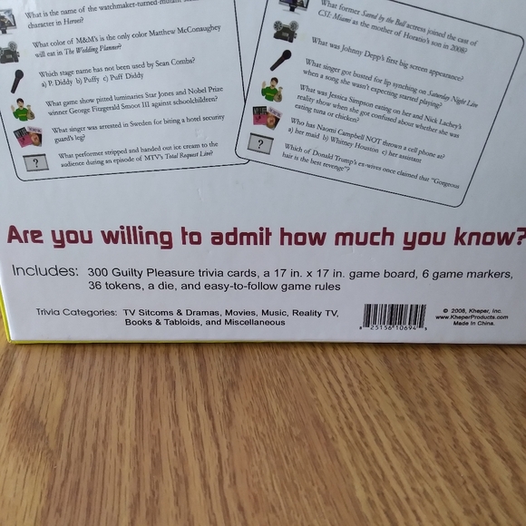GUILTY PLEASURES POP CULTURE TRIVIA BOARD GAME - TV MOVIES MUSIC BOOKS TABLOIDS - Picture 15 of 16